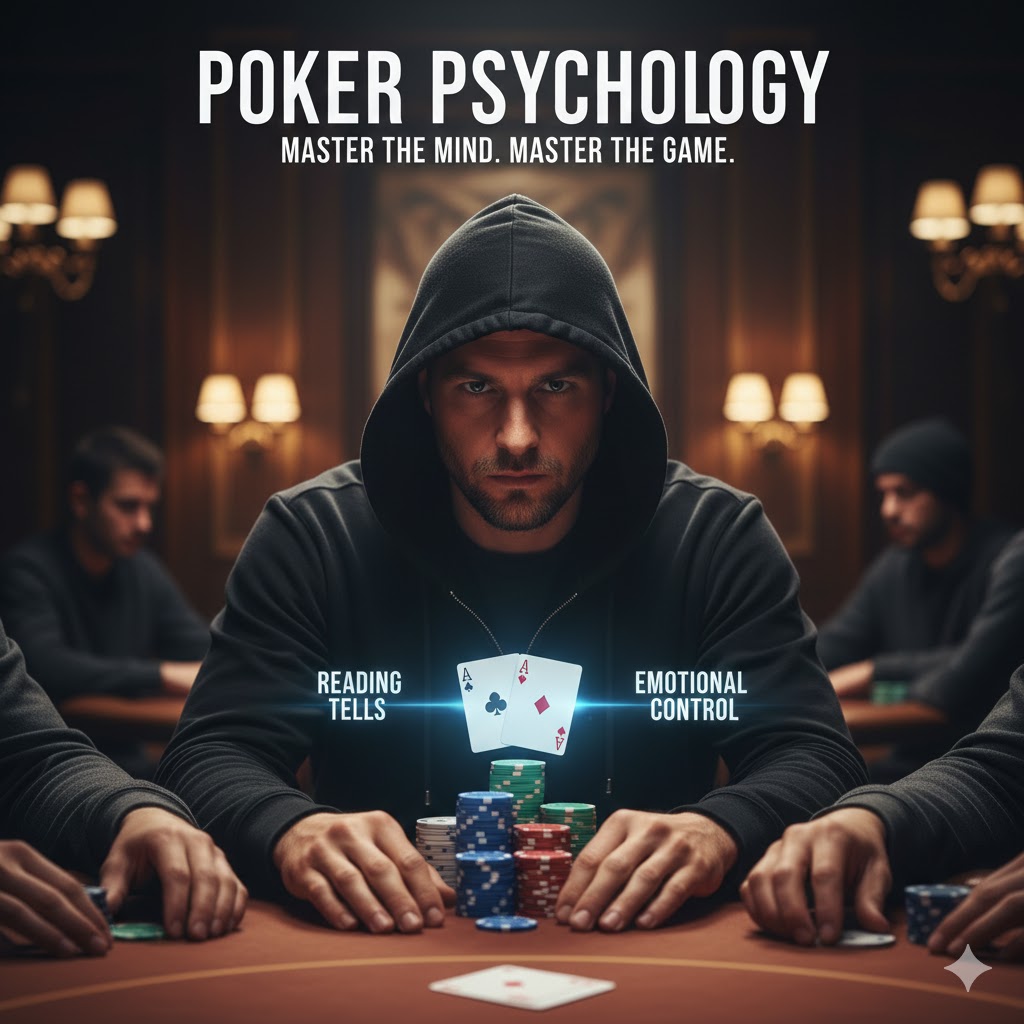 Poker psychology and emotional control concept